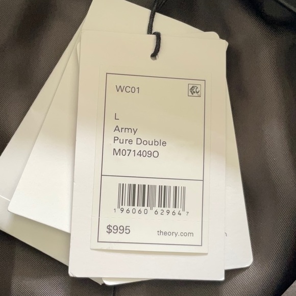 THEORY ARMY PURE DOUBLE size large new with tags 100 % Recycled wool $350 - Picture 15 of 15